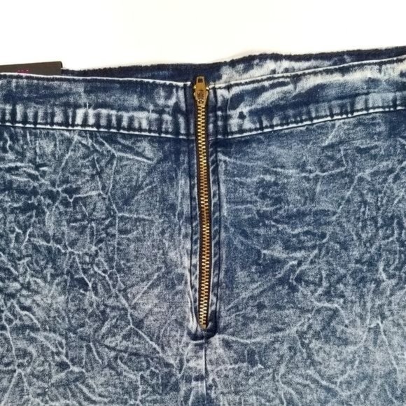 Fashion Nova Pencil Skirt Womens Size1X Stretch Acid Wash Mini Length NEW - Picture 6 of 12